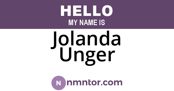 Jolanda Unger