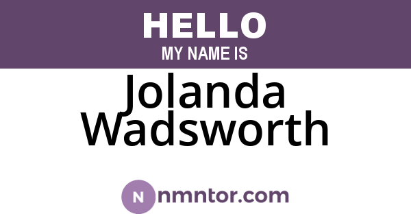 Jolanda Wadsworth