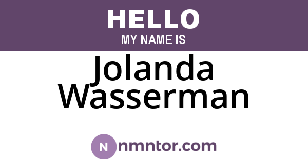 Jolanda Wasserman