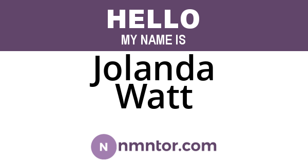 Jolanda Watt