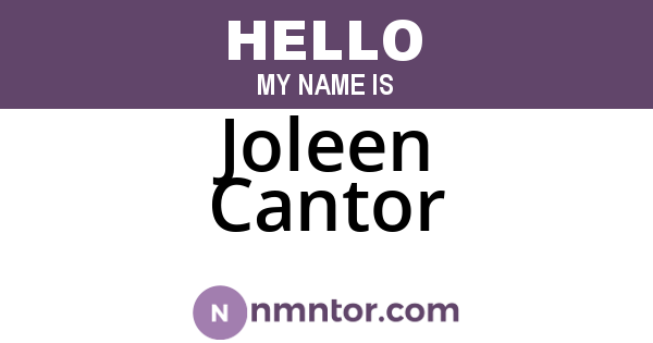 Joleen Cantor