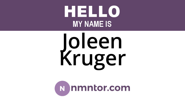 Joleen Kruger
