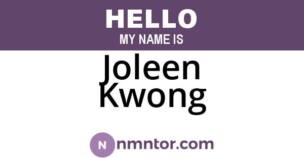 Joleen Kwong