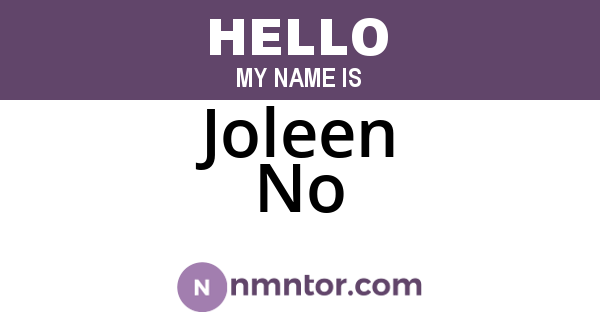Joleen No