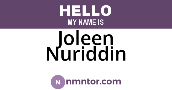 Joleen Nuriddin