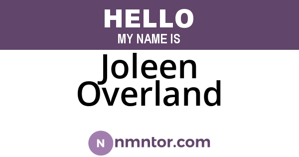 Joleen Overland