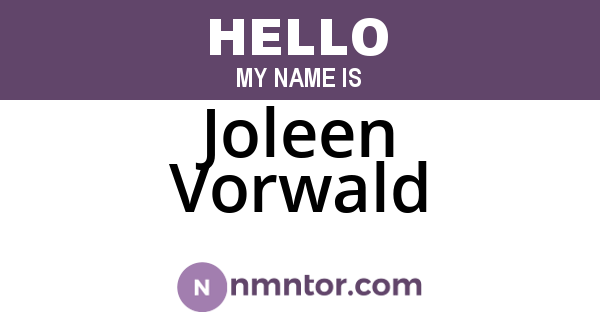 Joleen Vorwald