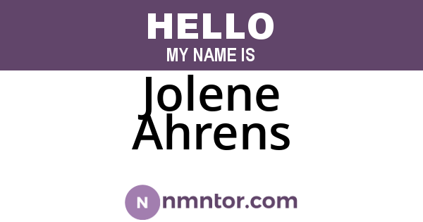 Jolene Ahrens
