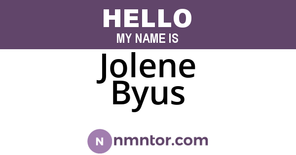 Jolene Byus