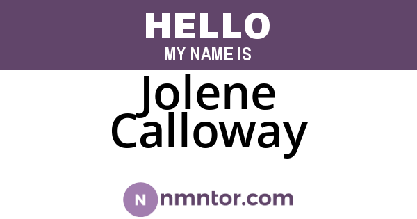 Jolene Calloway