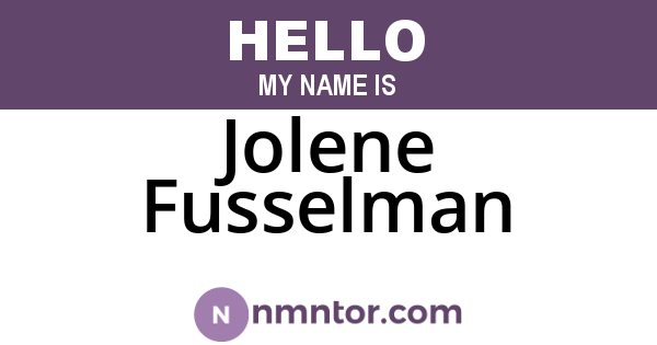 Jolene Fusselman