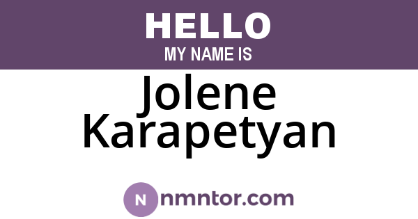 Jolene Karapetyan