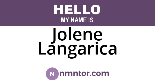 Jolene Langarica