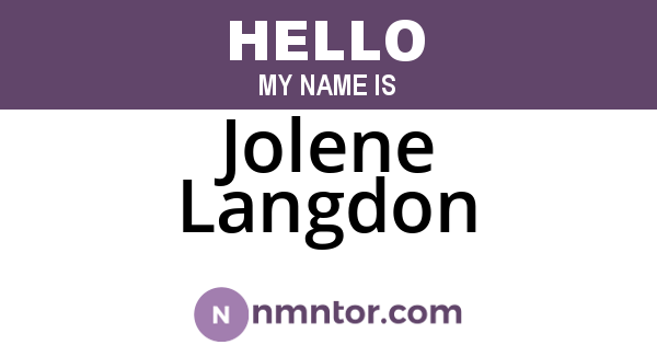 Jolene Langdon