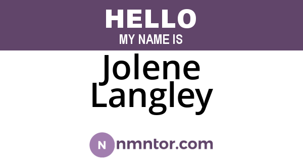 Jolene Langley