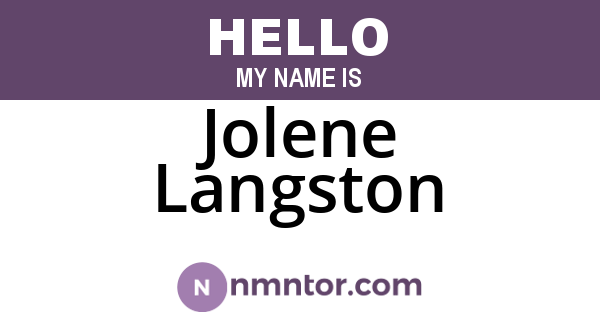 Jolene Langston