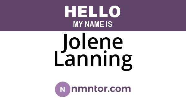 Jolene Lanning
