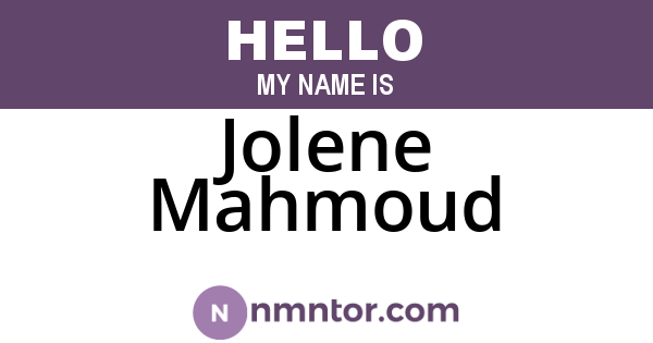 Jolene Mahmoud