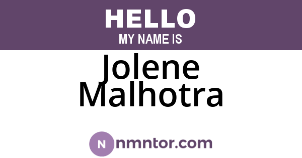 Jolene Malhotra