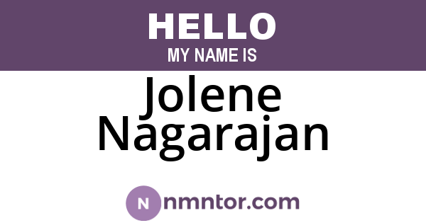 Jolene Nagarajan