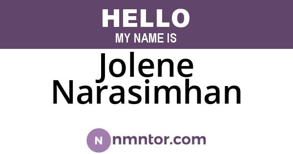 Jolene Narasimhan