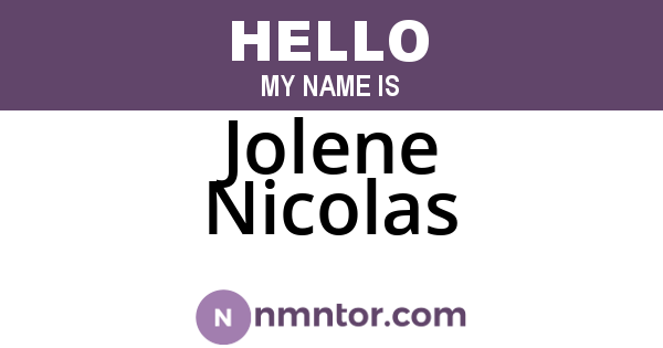 Jolene Nicolas