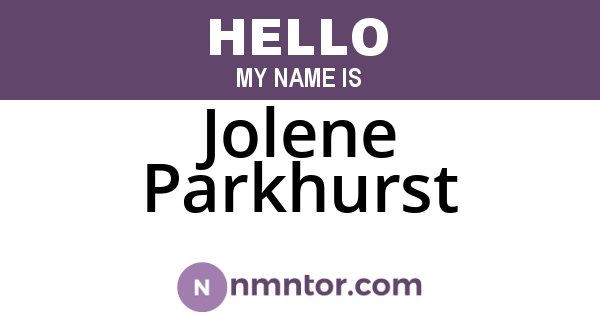 Jolene Parkhurst