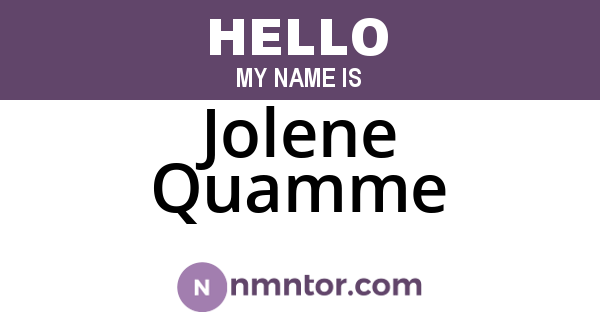 Jolene Quamme