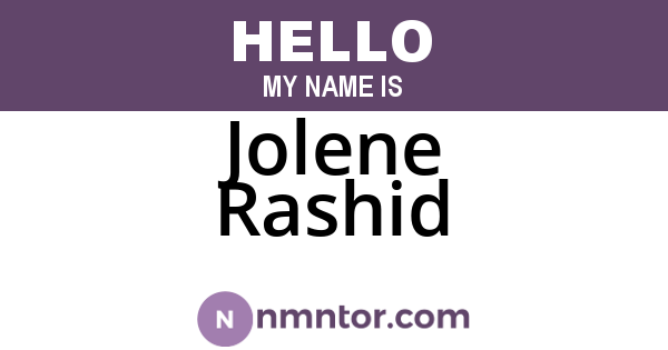 Jolene Rashid