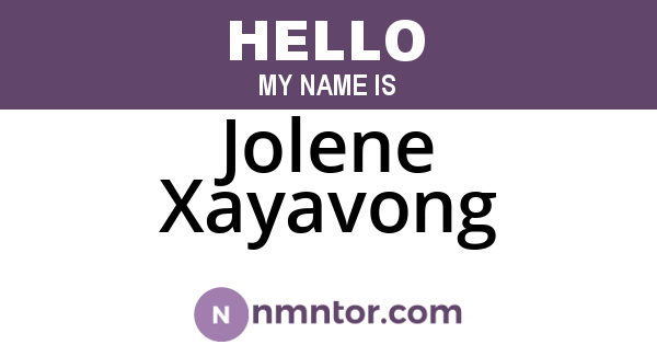 Jolene Xayavong
