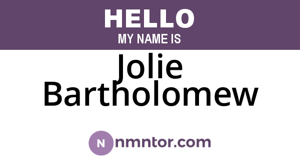 Jolie Bartholomew