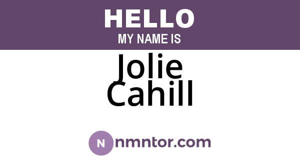 Jolie Cahill