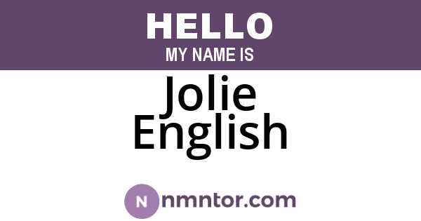 Jolie English