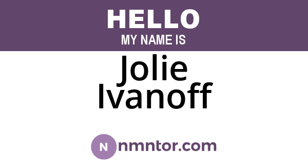 Jolie Ivanoff