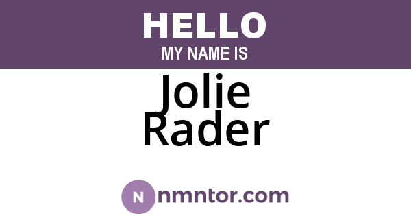 Jolie Rader