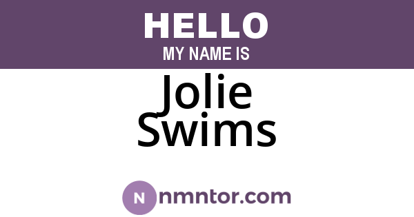 Jolie Swims