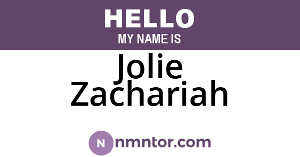 Jolie Zachariah