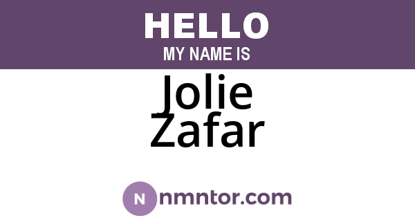 Jolie Zafar