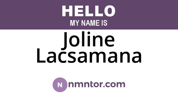 Joline Lacsamana