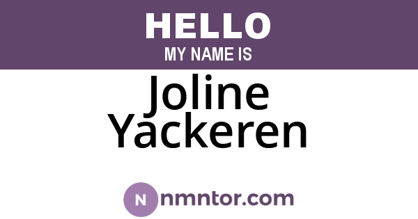 Joline Yackeren