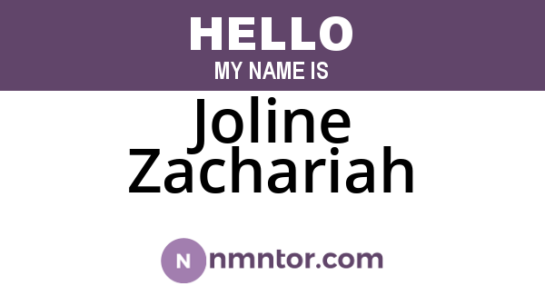 Joline Zachariah