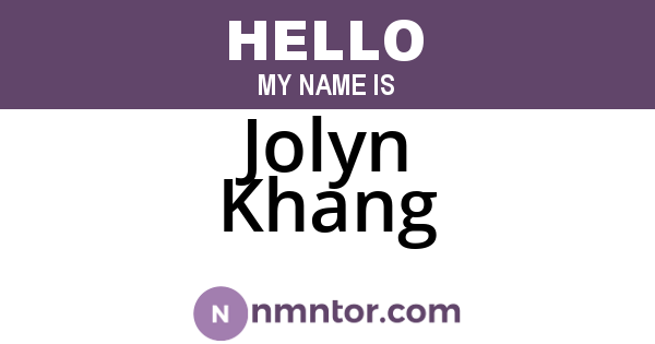 Jolyn Khang