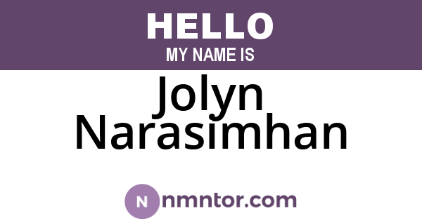 Jolyn Narasimhan