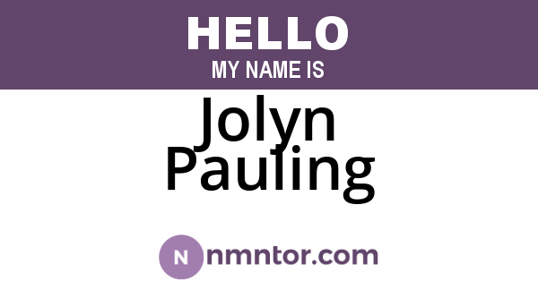 Jolyn Pauling