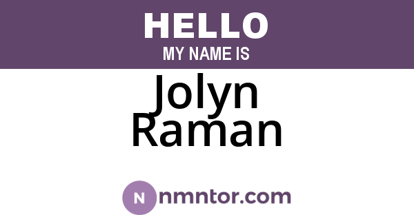 Jolyn Raman