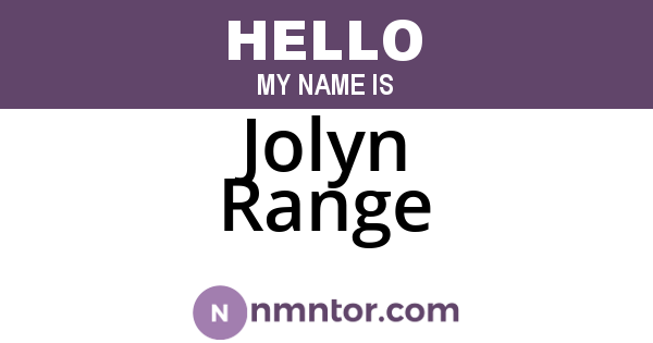 Jolyn Range