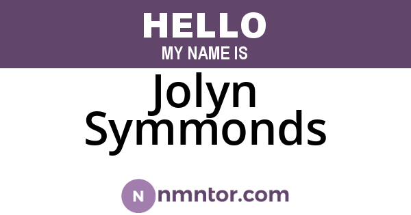 Jolyn Symmonds