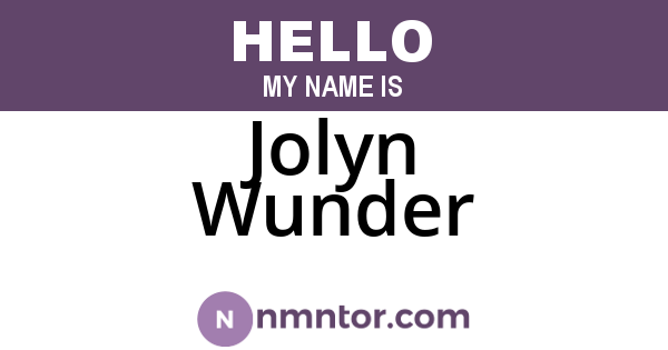 Jolyn Wunder
