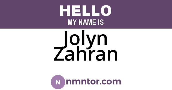 Jolyn Zahran