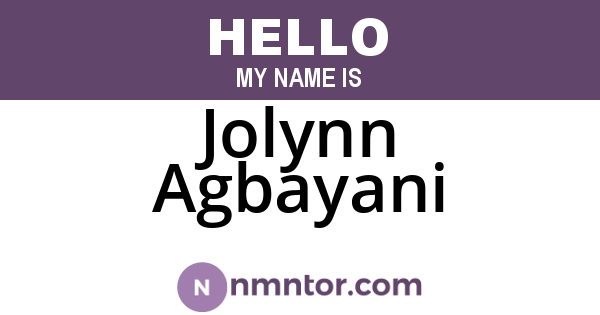 Jolynn Agbayani